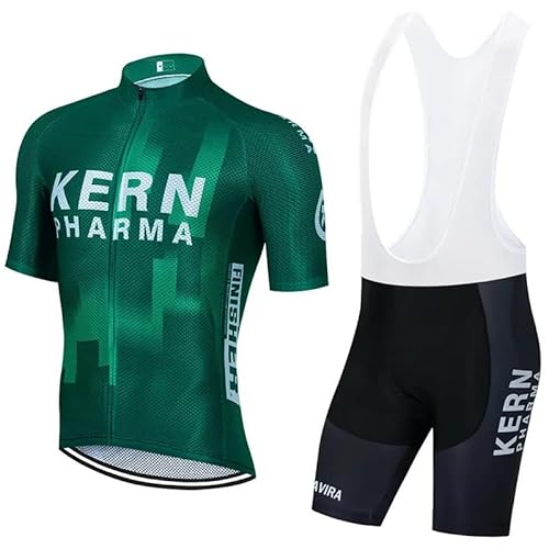 beyleaycau Herren Radsporttrikot-Set Kurzarm 2-teiliger Anzug mit Gel gepolsterter Trägershorts für Sommer Outdoor-Radfahren von beyleaycau