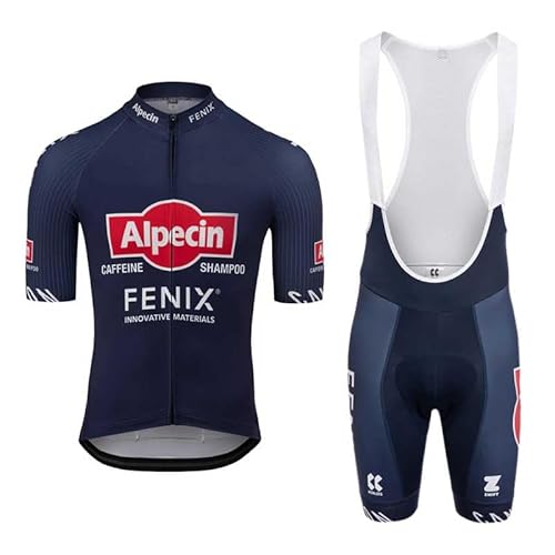 beyleaycau Sommer Radsport-Set für Herren Kurzarmtrikot und Trägerhose Trainingsanzug schnelltrocknend atmungsaktiv mit Polsterung von beyleaycau