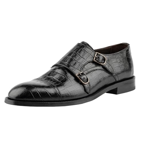 beyoğlu Schuhe Vollnarbenleder mit Ledersohle Herren Schuhe, Anzugschuhe Herren, Business Schuhe Herren, Stylish and Classic, Geschenk für Männer | Schwarz - 41 - Mokassin 4 von beyoğlu