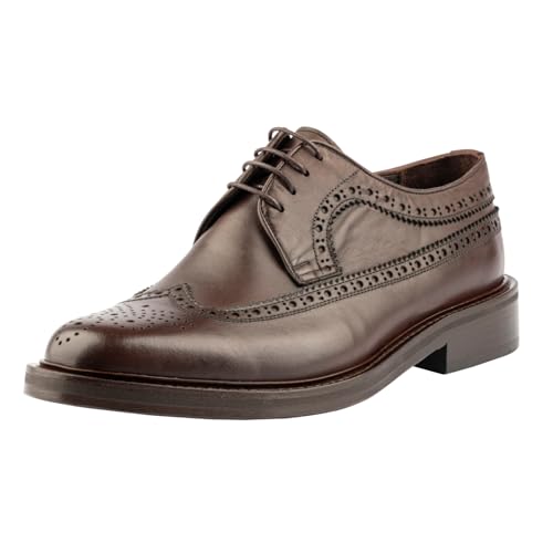 beyoğlu Schuhe Vollnarbenleder mit Ledersohle Herren Schuhe, Anzugschuhe Herren, Business Schuhe Herren, Stylish and Classic, Geschenk für Männer | Braun - 45 - Derby 2 von beyoğlu