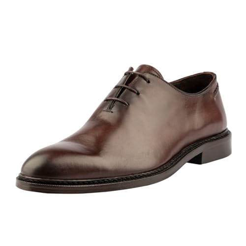 beyoğlu Schuhe Vollnarbenleder mit Ledersohle Herren Schuhe, Anzugschuhe Herren, Business Schuhe Herren, Stylish and Classic, Geschenk für Männer | Braun - 44 - Oxford 2 von beyoğlu