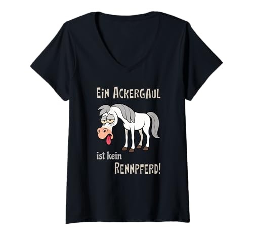 Damen EIN Ackergaul ist kein Rennpferd T-Shirt mit V-Ausschnitt Damen EIN Ackergaul ist kein Rennpferd T-Shirt mit V-Ausschnitt von beyond nerdy