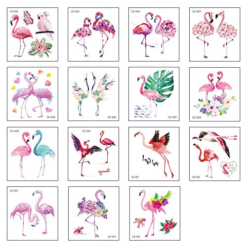 15 Bögen Flamingo Tattoos für Partys von Beyond