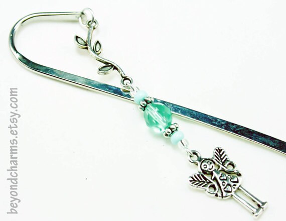 Fee Lesezeichen. Perlen Silber Lesezeichen Mit Faery Charme. lbk032 von beyondcharms