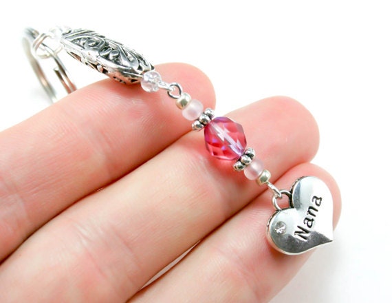 Nana Schlüsselanhänger Charme. Silber Herz Charme Für Nana. Key141 von beyondcharms