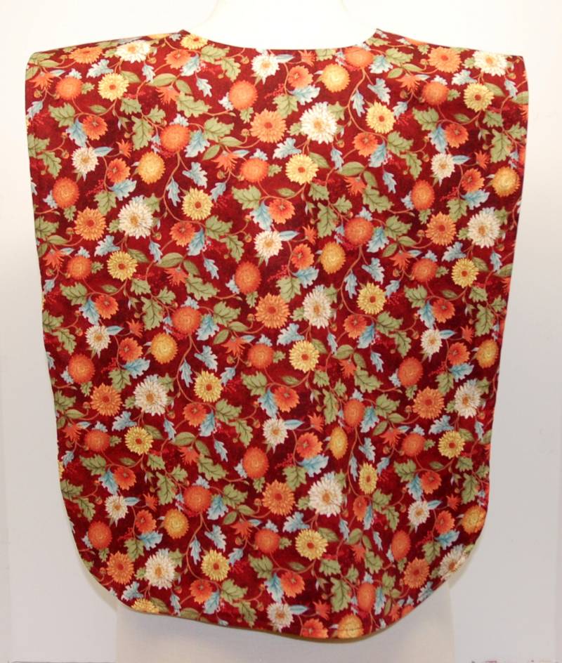 Erwachsenen-Lätzchen, Rippen-Lätzchen, Damenbekleidung Beschützer/Schild Make-Up-Lätzchen, Flexible Kleidung, Lange Länge Herbstblumen Auf Rost von beyondquilts