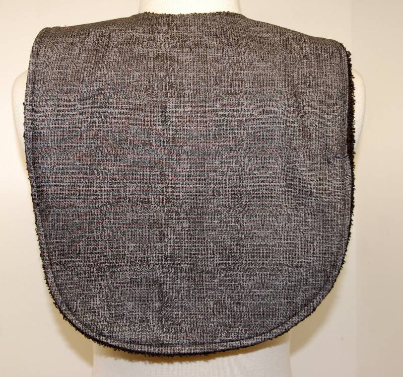 Jugend/Junior-Junge-Lätzchen, Besondere Bedürfnisse, Zhirnlähmung, Sabbern, Anpassbare Kleidung, 14-Zoll-Halsöffnung Schwarz Und Grau Sackleinen von beyondquilts