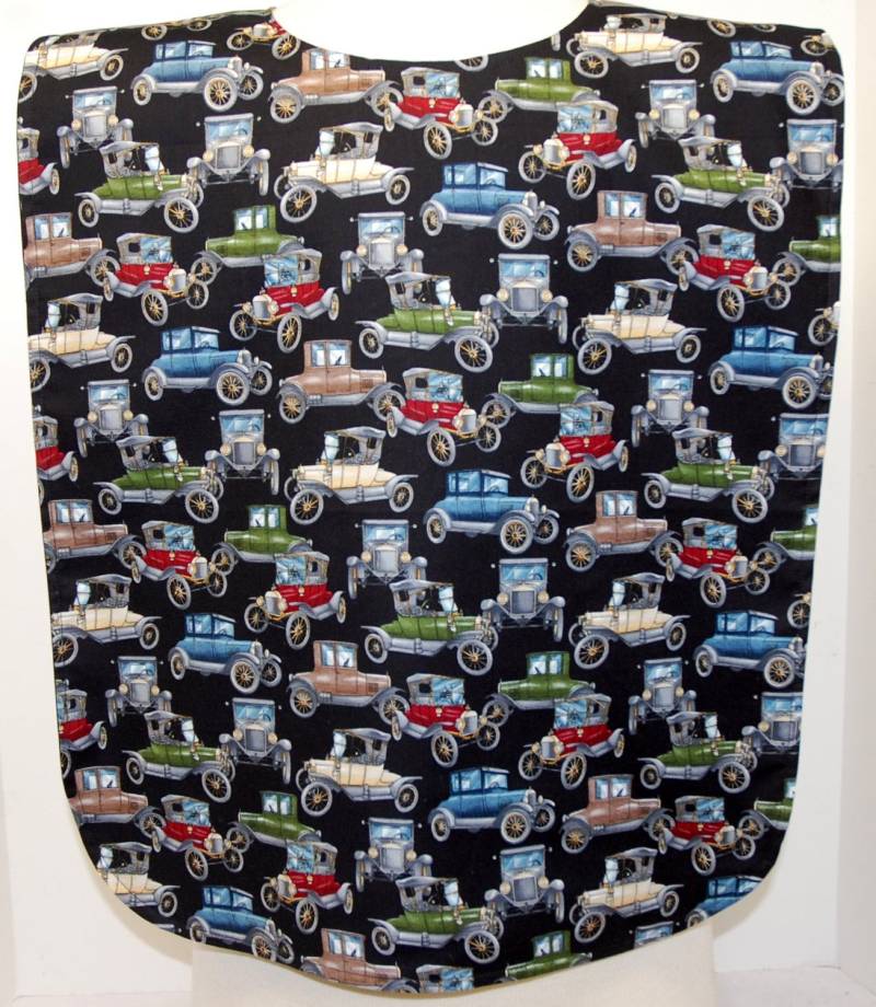 Lätzchen Für Erwachsene, Rippenlätzchen, Kleidungsschutz/Schild Make-Up-Lätzchen-Lange Länge Antike Autos, Classic Cars von beyondquilts