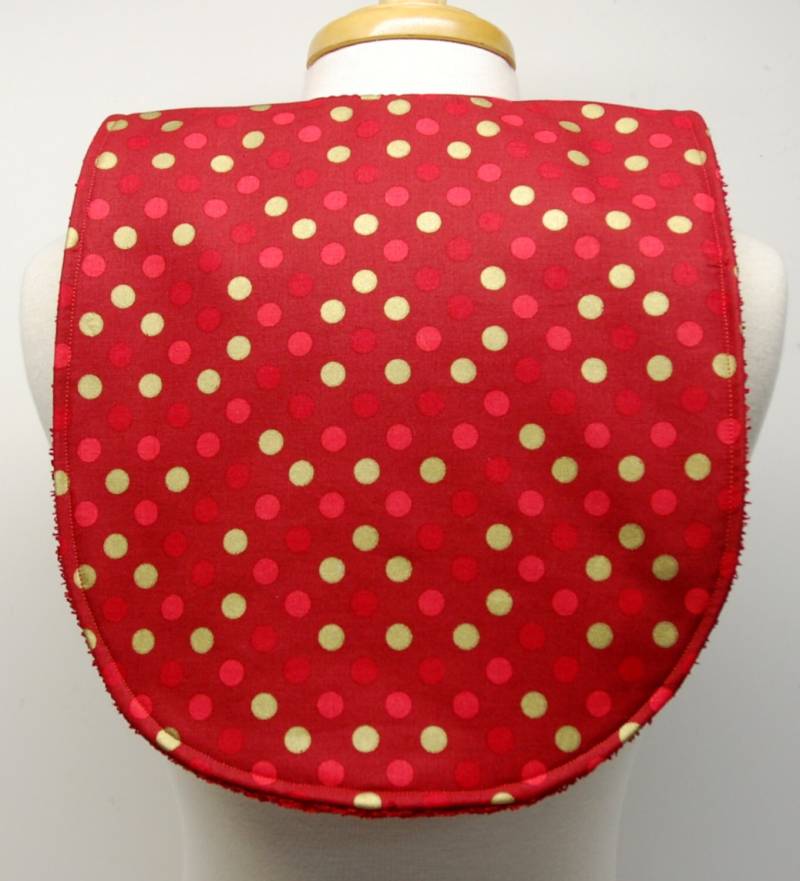 Lätzchen Für Jugendliche, Besondere Bedürfnisse, Zbraellelähmung, Epilepsie, Retts-System 14-Zoll/35cm Halsöffnung Gold Und Rote Tupfen von beyondquilts