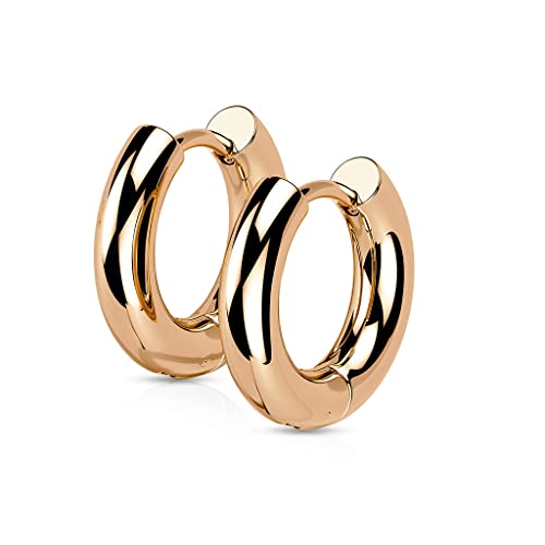 beyoutifulthings 1 Paar Damen Creolen 3-mm Breite 8-mm Durchmesser Chirurgenstahl Ohr-ringe Ohr-stecker Ohringe Roségold von beyoutifulthings