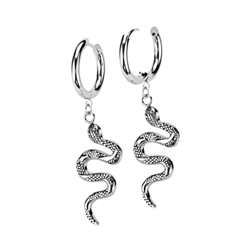 beyoutifulthings 1 Paar Damen Creolen Ohr-Hänger Schlangen-Anhänger Ohr-ringe Ohr-stecker Ohringe Silber von beyoutifulthings