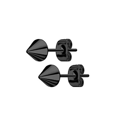 beyoutifulthings 1 Paar Damen Ohr-ringe Kegel-Spike Ohringe Ohr-stecker Edelstahl Schwarz 4mm von beyoutifulthings