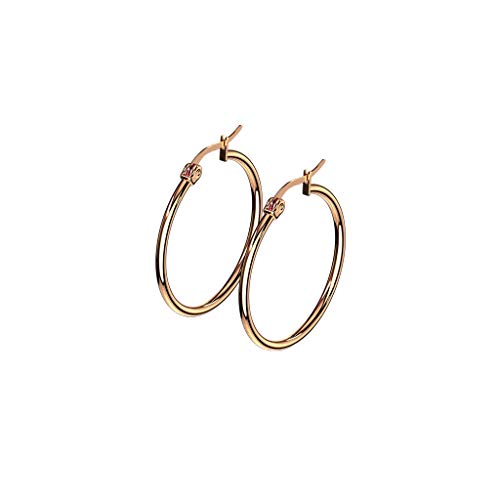 beyoutifulthings 1 Paar Damen Ohringe CREOLEN Ohr-ringe Ohr-stecker Chirurgenstahl Roségold 15mm von beyoutifulthings