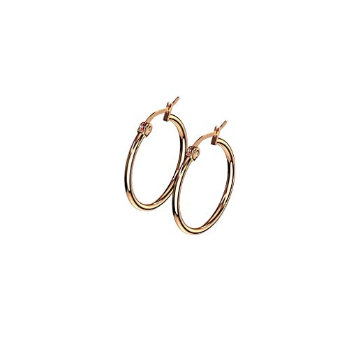 beyoutifulthings 1 Paar Damen Ohringe CREOLEN Ohr-ringe Ohr-stecker Chirurgenstahl Roségold 25mm von beyoutifulthings