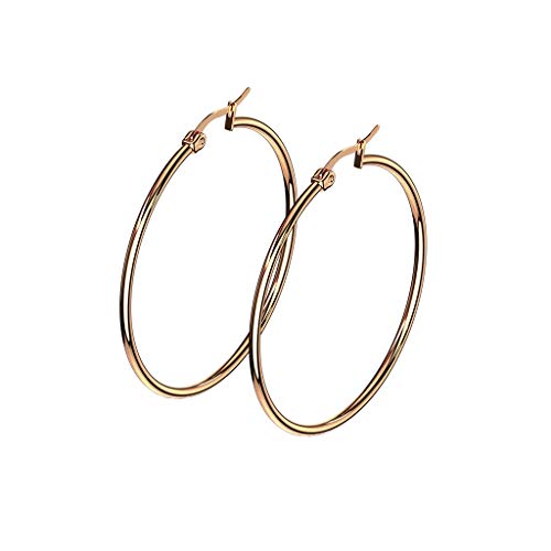 beyoutifulthings 1 Paar Damen Ohringe CREOLEN Ohr-ringe Ohr-stecker Chirurgenstahl Roségold 45mm von beyoutifulthings