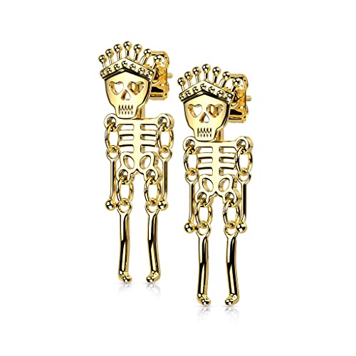 beyoutifulthings 1 Paar Damen Ohringe Skelett Anhänger Ohr-stecker Ohr-ringe Gold beyoutifulthings 1 Paar Damen Ohringe Skelett Anhänger Ohr-stecker Ohr-ringe Gold von beyoutifulthings