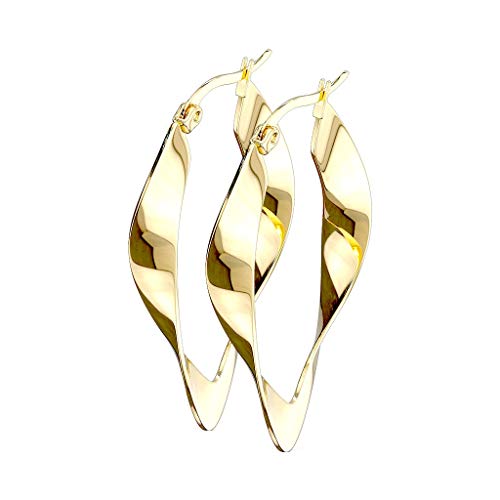 beyoutifulthings 1 Paar Damen Ohringe verdrehte CREOLEN OVALES-DESIGN Ohr-ringe Set Ohr-stecker Chirurgenstahl Gold von beyoutifulthings