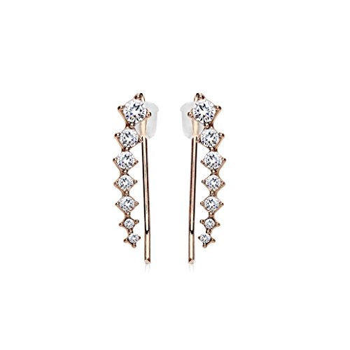 beyoutifulthings 1 Paar Ohrklemmen KRISTALLBOGEN 19 x 3mm Set Ohringe Ohr-ringe Ohr-clip Ohr-stecker Chirurgenstahl Silber Gold Roségold viele Farben von beyoutifulthings