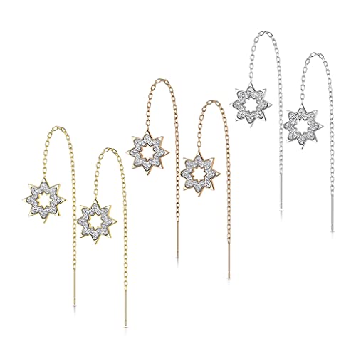 beyoutifulthings 3er Set Damen Ohrringe Durchzieher Kristall Pavé Clear Schneeflocke Anhänger Ohr-ringe Ohr-stecker Ohring Chirurgenstahl Silber Gold Roségold beyoutifulthings 3er Set Damen Ohrringe Durchzieher Kristall Pavé Clear Schneeflocke Anhänger Ohr-ringe Ohr-stecker Ohring Chirurgenstahl Silber Gold Roségold von beyoutifulthings