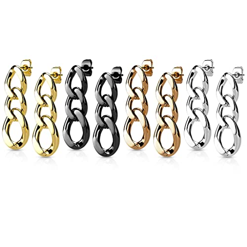 beyoutifulthings 4er Set Damen Ohr-Stecker Ketten-Glieder Anhänger Ohr-ringe Ohr-hänger Ohringe Silber Gold Schwarz Roségold beyoutifulthings 4er Set Damen Ohr-Stecker Ketten-Glieder Anhänger Ohr-ringe Ohr-hänger Ohringe Silber Gold Schwarz Roségold von beyoutifulthings