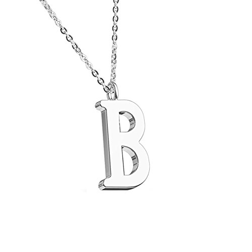 beyoutifulthings Halskette Anhänger BUCHSTABE B INITIALEN Kette Damen-Halskette Schmuck Collier Edelstahl Silber von beyoutifulthings