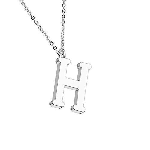 beyoutifulthings Halskette Anhänger BUCHSTABE H INITIALEN Kette Damen-Halskette Schmuck Collier Edelstahl Silber von beyoutifulthings