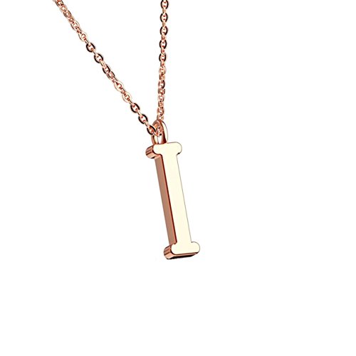 beyoutifulthings Halskette Anhänger BUCHSTABE I INITIALEN Kette Damen-Halskette Schmuck Collier Edelstahl Roségold von beyoutifulthings