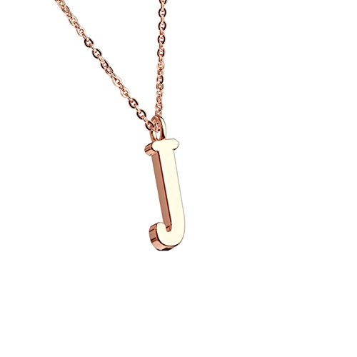 beyoutifulthings Halskette Anhänger BUCHSTABE J INITIALEN Kette Damen-Halskette Schmuck Collier Edelstahl Roségold von beyoutifulthings