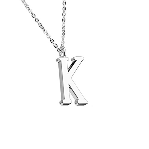 beyoutifulthings Halskette Anhänger BUCHSTABE K INITIALEN Kette Damen-Halskette Schmuck Collier Edelstahl Silber von beyoutifulthings