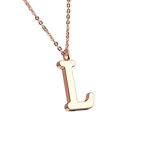 beyoutifulthings Halskette Anhänger BUCHSTABE L INITIALEN Kette Damen-Halskette Schmuck Collier Edelstahl Roségold beyoutifulthings Halskette Anhänger BUCHSTABE L INITIALEN Kette Damen-Halskette Schmuck Collier Edelstahl Roségold von beyoutifulthings
