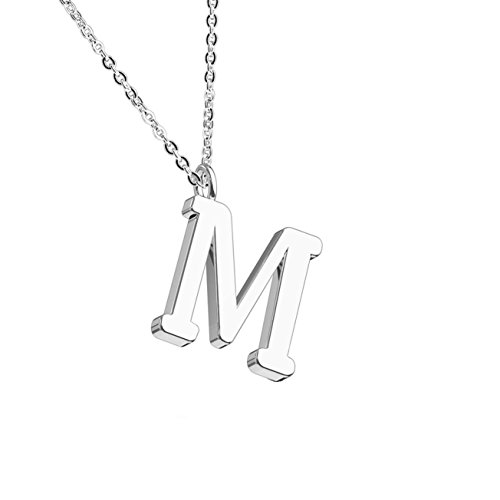 beyoutifulthings Halskette Anhänger BUCHSTABE M INITIALEN Kette Damen-Halskette Schmuck Collier Edelstahl Silber von beyoutifulthings