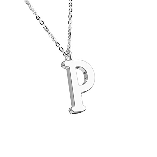 beyoutifulthings Halskette Anhänger BUCHSTABE P INITIALEN Kette Damen-Halskette Schmuck Collier Edelstahl Silber von beyoutifulthings