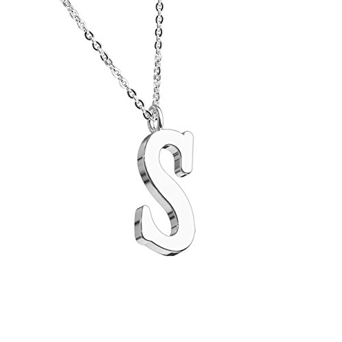 beyoutifulthings Halskette Anhänger BUCHSTABE S INITIALEN Kette Damen-Halskette Schmuck Collier Edelstahl Silber von beyoutifulthings