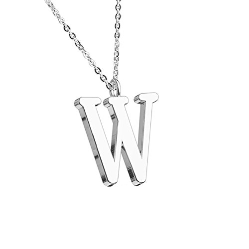 beyoutifulthings Halskette Anhänger BUCHSTABE W INITIALEN Kette Damen-Halskette Schmuck Collier Edelstahl Silber von beyoutifulthings