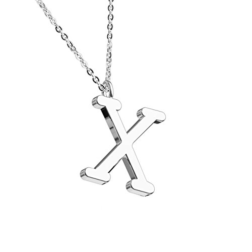 beyoutifulthings Halskette Anhänger BUCHSTABE X INITIALEN Kette Damen-Halskette Schmuck Collier Edelstahl Silber von beyoutifulthings