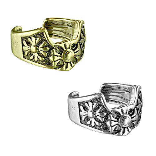 beyoutifulthings Ohr-klemme FLEUR DE LIS KREUZ SET Ohringe Ohr-ringe Ohr-clip Fake-Piercing Messing Silber Gold von beyoutifulthings