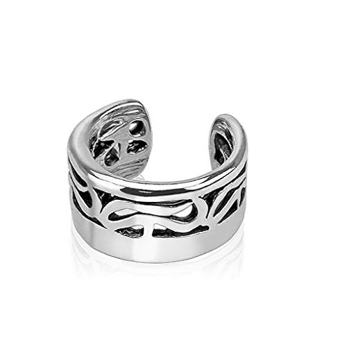 beyoutifulthings Ohr-klemme Tribal-Design Ohringe Ohr-ringe Ohr-clip Fake-Piercing Messing Silber von beyoutifulthings