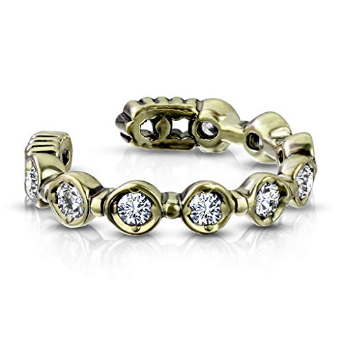 beyoutifulthings Ohr-klemme ZIRKONIA REIHE clear Ohringe Ohr-ringe Ohr-clip Fake-Piercing Messing Gold von beyoutifulthings