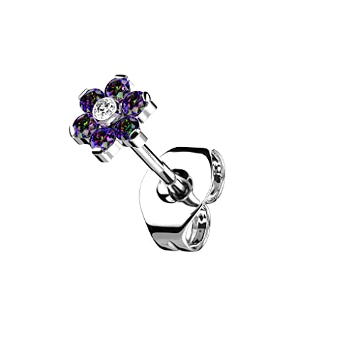 beyoutifulthings Push-In Damen Ohr-Stecker Titan-ium Grad 23 Zirkonia Blume Ohr-ringe Ohringe Silber Bunt 5-mm beyoutifulthings Push-In Damen Ohr-Stecker Titan-ium Grad 23 Zirkonia Blume Ohr-ringe Ohringe Silber Bunt 5-mm von beyoutifulthings