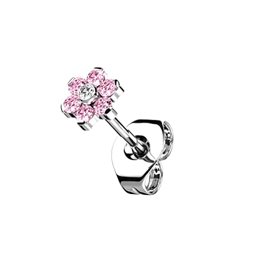 beyoutifulthings Push-In Damen Ohr-Stecker Titan-ium Grad 23 Zirkonia Blume Ohr-ringe Ohringe Silber Pink Clear 5-mm beyoutifulthings Push-In Damen Ohr-Stecker Titan-ium Grad 23 Zirkonia Blume Ohr-ringe Ohringe Silber Pink Clear 5-mm von beyoutifulthings