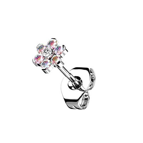 beyoutifulthings Push-In Damen Ohr-Stecker Titan-ium Grad 23 Zirkonia Blume Ohr-ringe Ohringe Silber Regenbogen Clear 5-mm beyoutifulthings Push-In Damen Ohr-Stecker Titan-ium Grad 23 Zirkonia Blume Ohr-ringe Ohringe Silber Regenbogen Clear 5-mm von beyoutifulthings