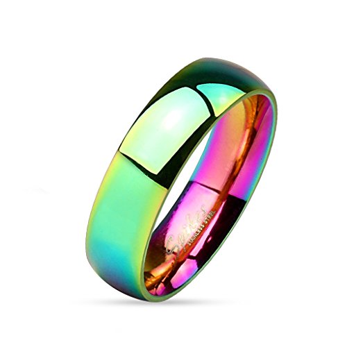 beyoutifulthings funkelnder Regenbogen Band-Ring Chirurgenstahl 316L Verlobungs-Ring Partner-Ring Trau-Ring 47(15)-69(22) von beyoutifulthings