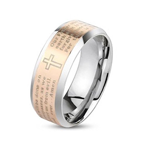 beyoutifulthings glänzender Kreuz Religion Band-Ring Chirurgenstahl 316L Verlobungs-Ring Partner-Ring Trau-Ring 47(15)-72(23) von beyoutifulthings