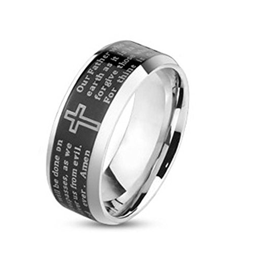 beyoutifulthings glänzender Kreuz Religion Band-Ring Chirurgenstahl 316L Verlobungs-Ring Partner-Ring Trau-Ring 47(15)-72(23) von beyoutifulthings
