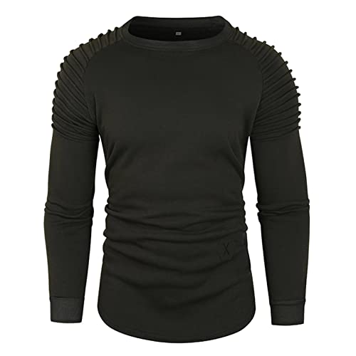 bgyujn Langärmelig Kapuzenpullover Herren Lockere Sweatshirt Große Größe Drapiertes Manschettenoberteil, Groß, Langärmlig, Weicher Pullover-Hoodie Sweatshirt Herren Reißverschluss (Black, L) von bgyujn