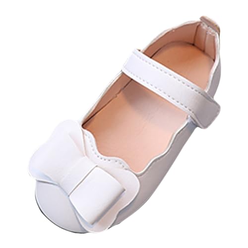 bgyujn Mädchen Freizeitschuhe Kinder Schuhe Bequem Weiche Sohle Freizeit Einzelschuhe Modisch Flach Outdoor Schleife Prinzessin Perfekte Bequeme (White, 27.5 Little Child) von bgyujn