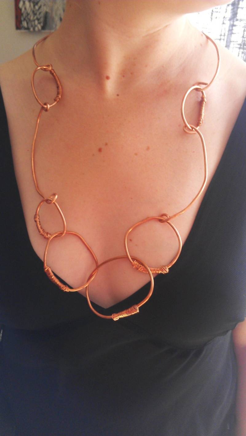 Kupfer-Anweisung Collier, Bib-Halskette, Große Halskette, Halskette Hand Geformt Kupferring, 100 % Kupfer Kupfer-Anweisung Collier, Bib-Halskette, Große Halskette, Halskette Hand Geformt Kupferring, 100 % Kupfer von bhenderson145