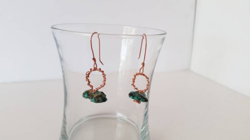Türkis & Kupfer Tropfen Ohrringe, Handgemacht, "Bayou" Türkis & Kupfer Tropfen Ohrringe, Handgemacht, "Bayou" von bhenderson145