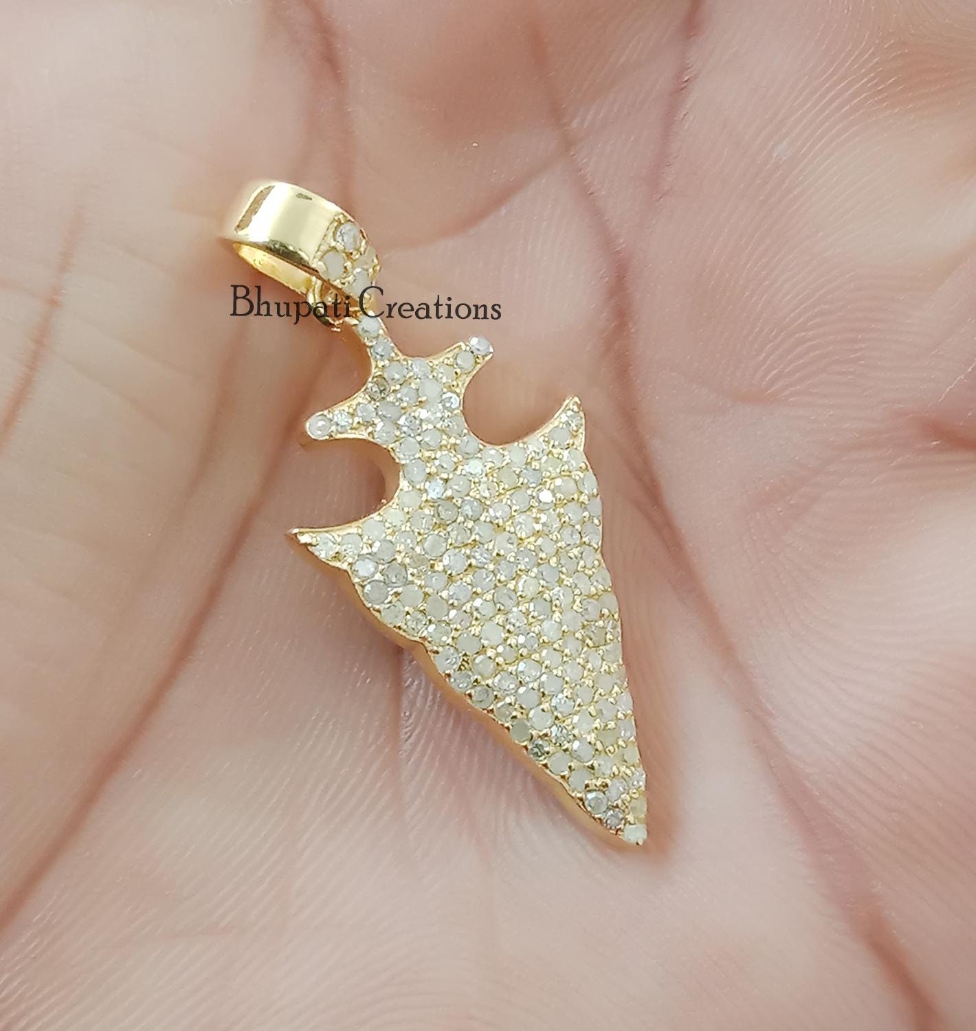 Pave Schwert Anhänger, 925 Sterling Silber Einstellung Anhänger Schmuck, Handgemachte Diamant von bhupaticreations