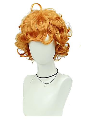 bi bi hou Burifu Cosplay Perücke Orange Kurze Locken Anime Panty and Stocking with Garterbelt Verkleidung Burifu Cosplay Wig Halloween Karneval Party Cosplay Kostüm Zubehör Perücke Erwachsene von bi bi hou